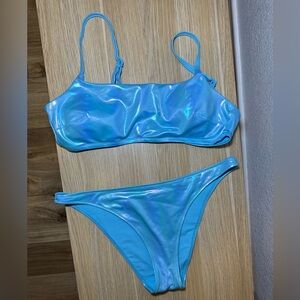 Aerie Blue Holographic Bikini Set